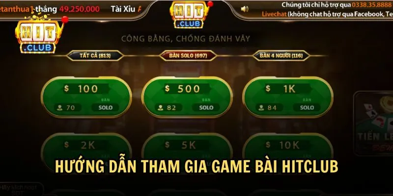 Cách tham gia chơi game bài HitClub